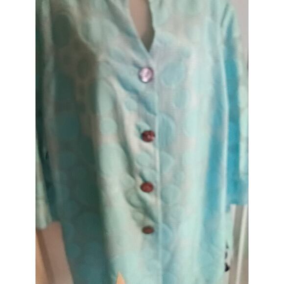 Ming Wang Button Up Top Mint Green Sz L Lagonlook Office Career - Picture 2 of 6
